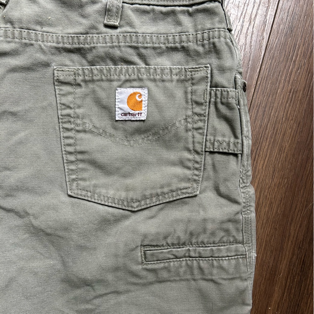 Carhartt carpenter work shorts Crawford Women’s size 8 green/gray - Picture 3 of 4